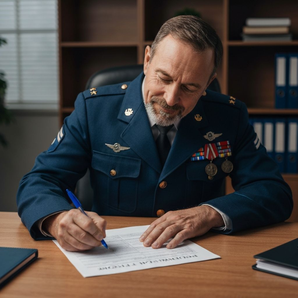 Veteran with pre-filled VA forms