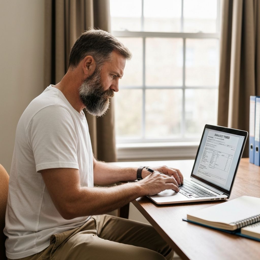 Veteran completing VA forms online