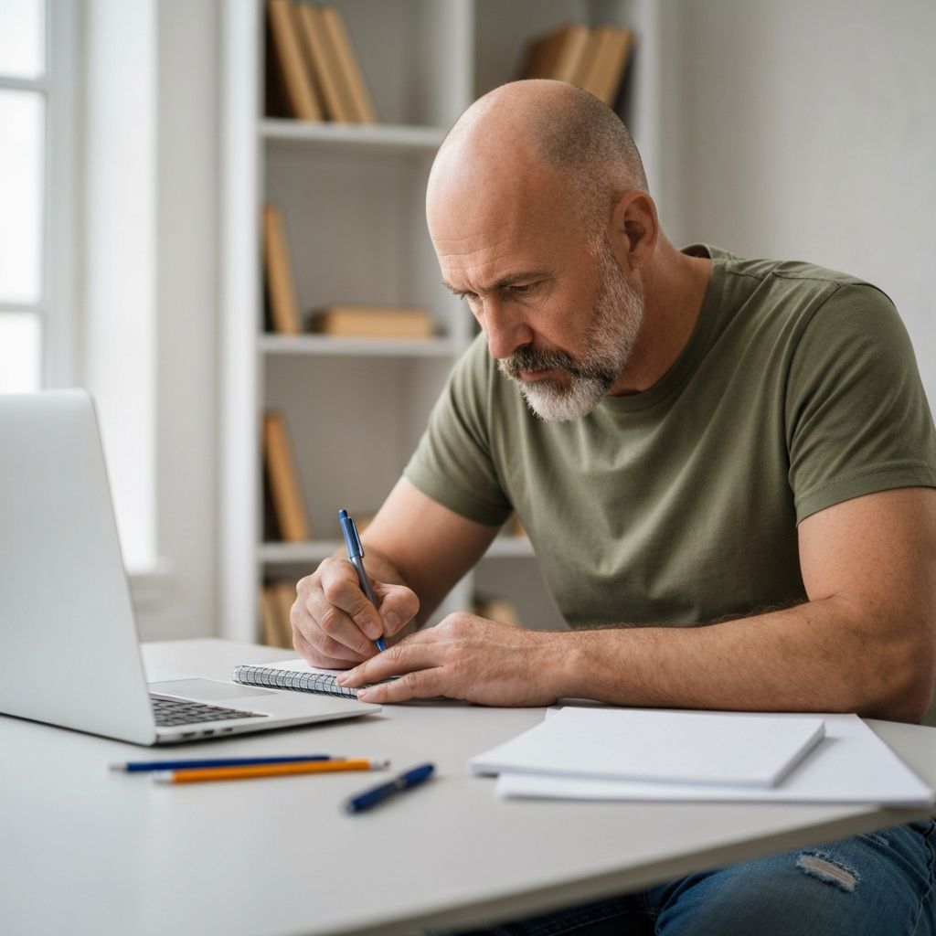 Veteran taking notes