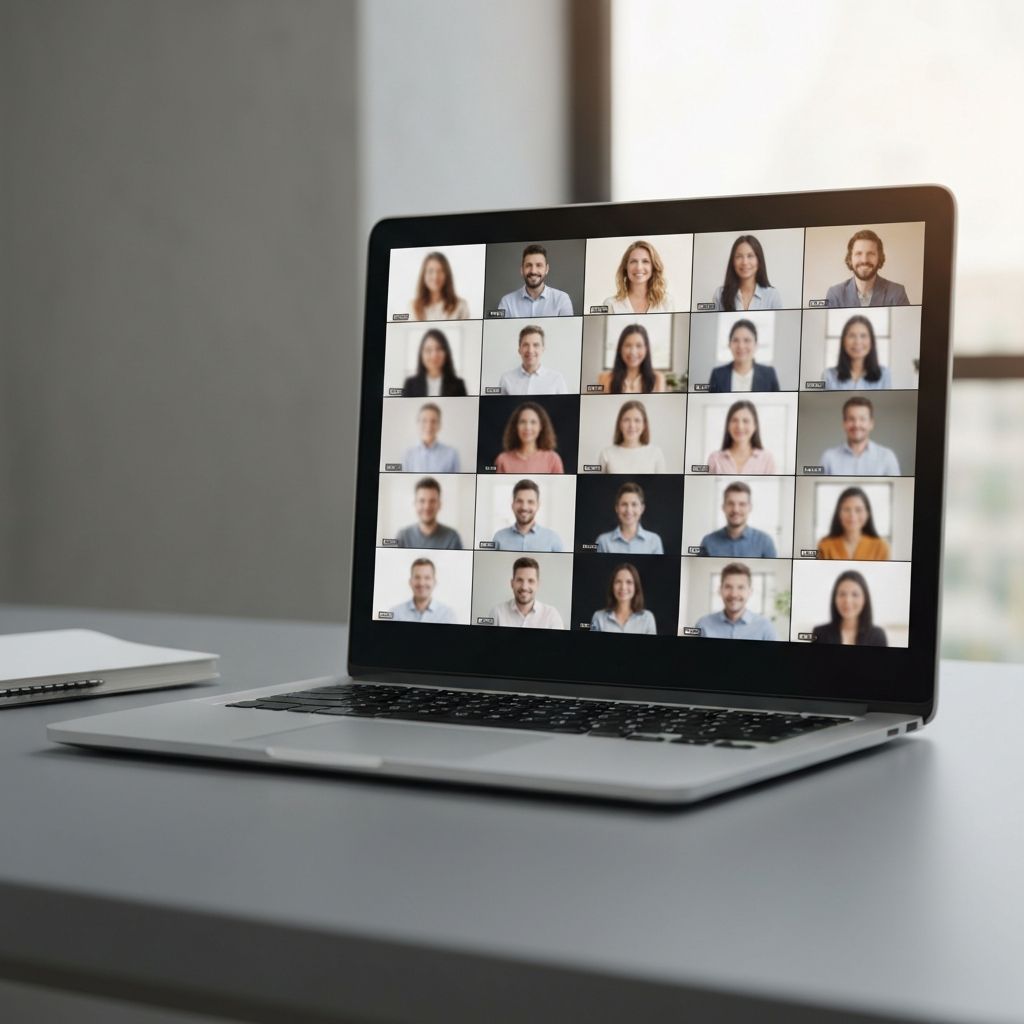 Video call webinar with participants